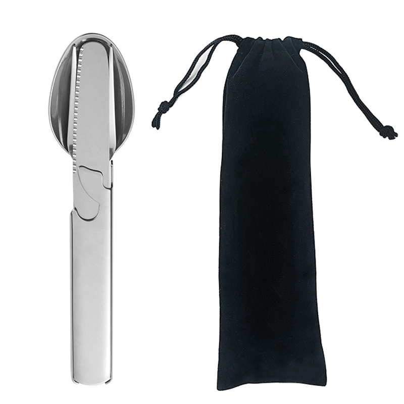 Quality Camping Cooking Set - 4 Teile/satz Tragbare Edelstahl Kombination Besteck