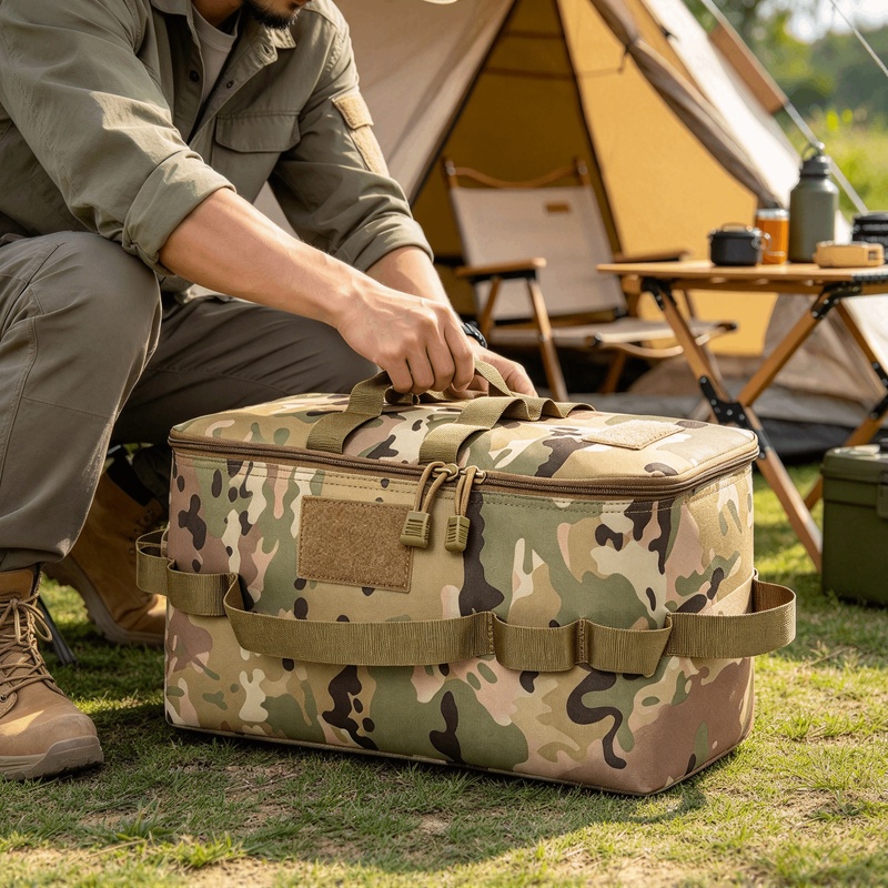 Camping Cooking Organizer - Große Camping-Ausrüstungstasche, tragbare Outdoor-Organizer-Tasche für Zeltzubehör,