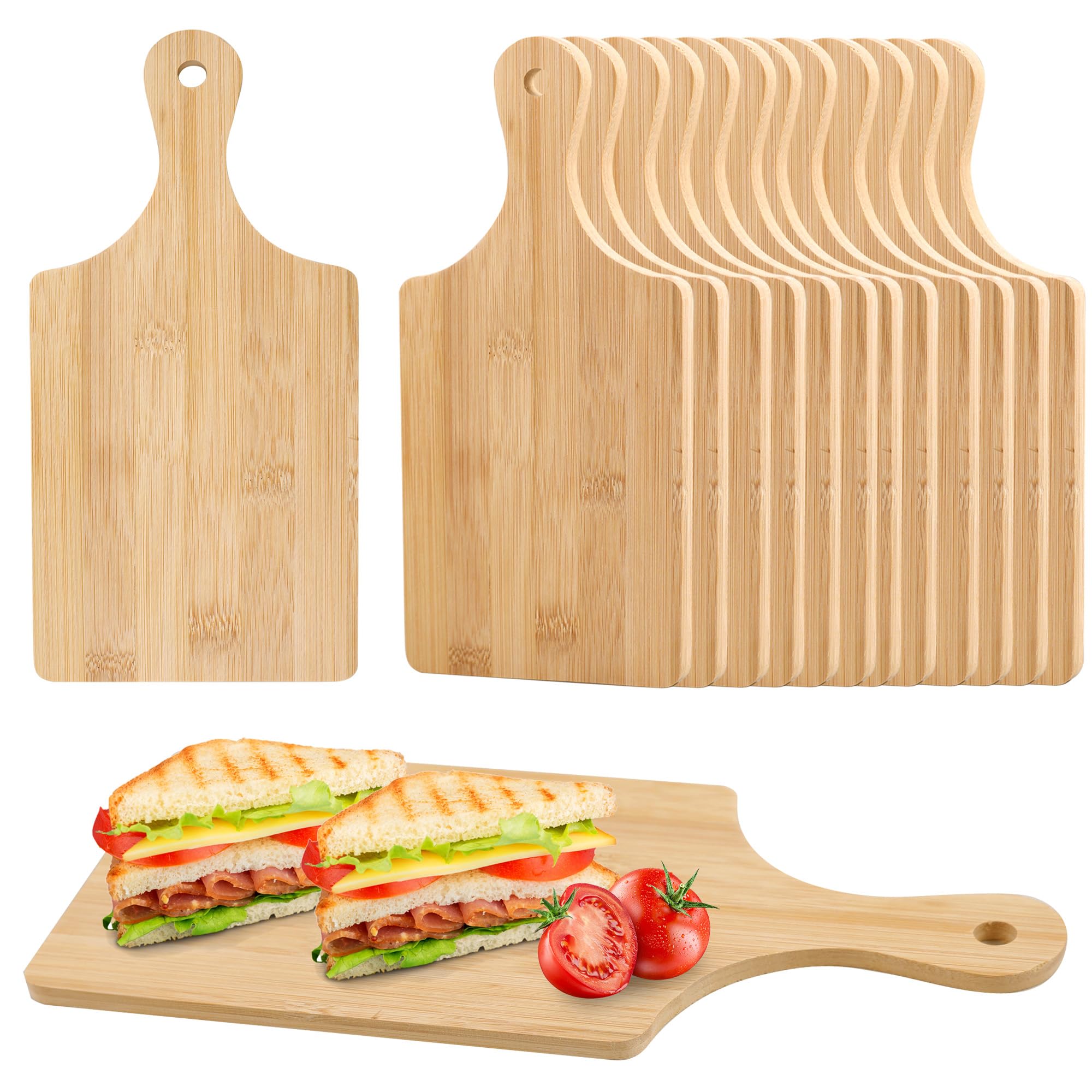 Camping Hiking Cooking - Camping-Kochgeschirr-Set mit 12 Bambus-Schneidebrettern, Holz-Schneidebretter mit