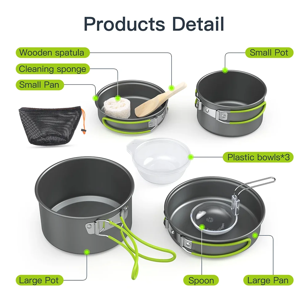 Outdoor-Kochgeschirr-Set für 2 – Quality Camping Cooking Set Bewertung und Preis
