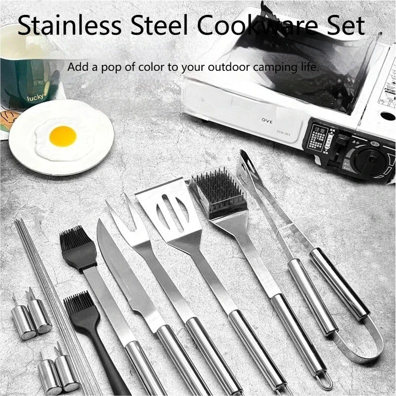 20-teiliges Grillbesteck-Set a – Quality Camping Cooking Set Bewertung und Preis