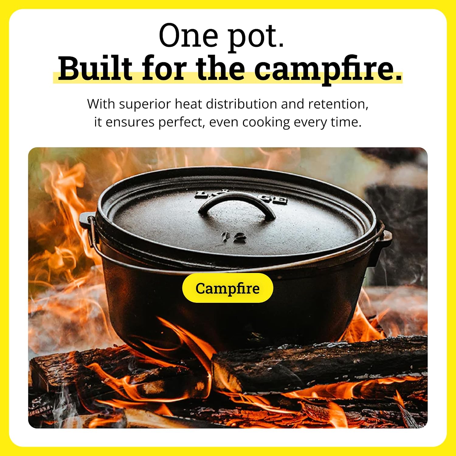 Gusseiserner Camping-Ofen, vor – Camp Dutch Oven Cast Bewertung und Preis